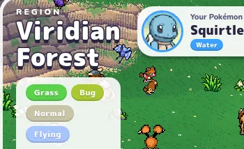 Viridian Forest region panel and selected partner.